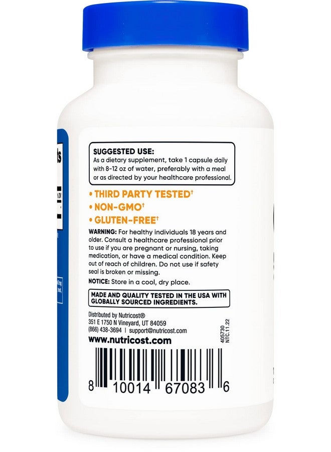 Nutricost كبسولات عصارة الثور 500 ملغ لكل حصة (120 كبسولة) خالية من الغلوتين وغير معدلة وراثيًا - Image 3