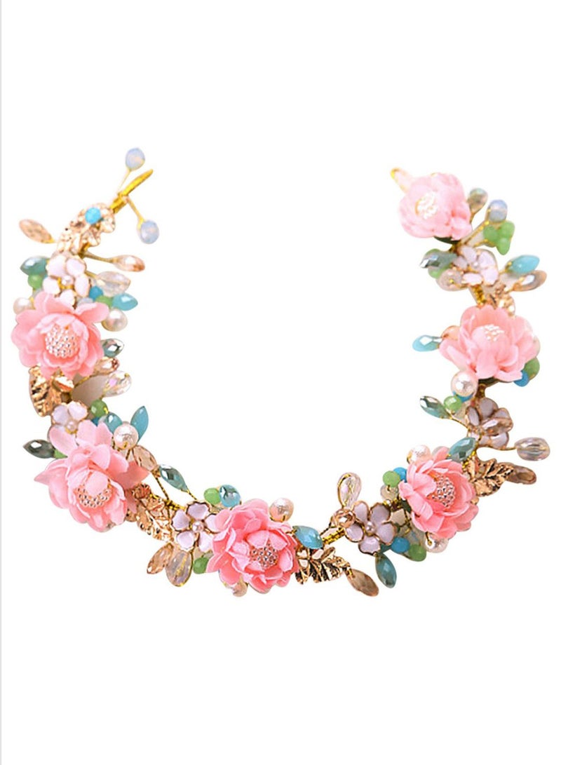 CLARA Flowers Imitation Crown With Adjustable Ribbon Multicolour 15.7inch - Image 1