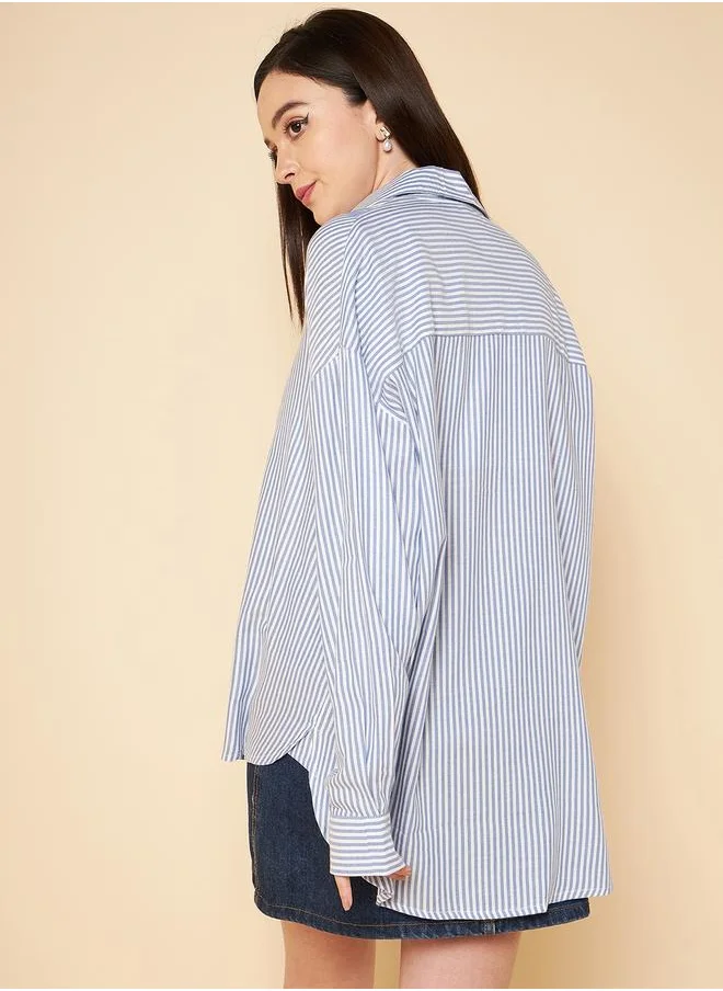 هاي ستار Stay effortlessly stylish with this comfortable Grey Oversized Shirts Solid design crafted from 100% Cotton featuring Long Sleeves with Button closure.