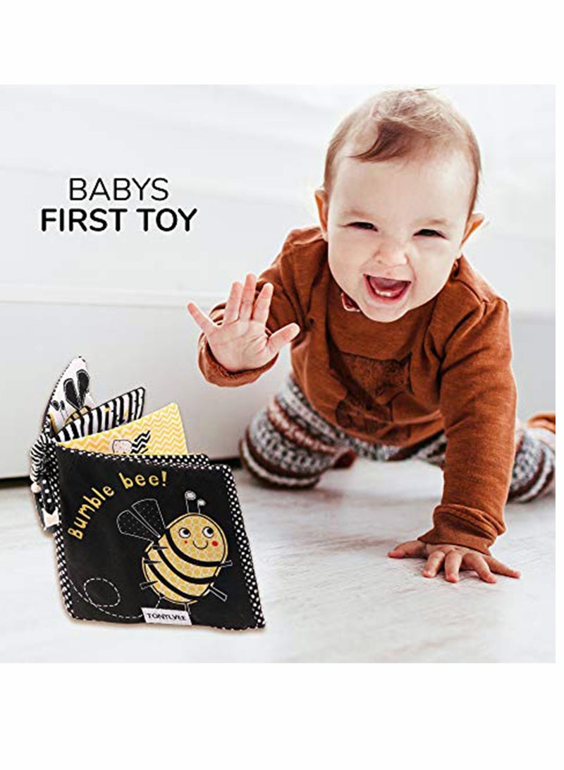 SOLARAE Quiet Book, Soft Books for Babies First Book Crinkle Cloth Baby Books for Infants Babies Kids Toddler Fabric Baby's First Soft Activity Books Early Educational Baby Toys Baby Gift - Image 1