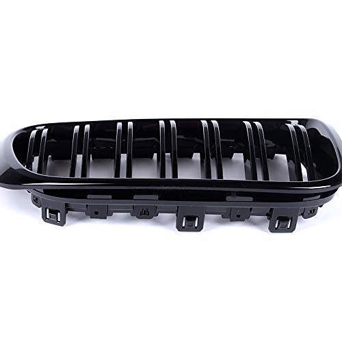 SNA F25 Grill Compatible with BMW 2015-2017 X3 F25, 2015-2018 X4 F26 Front Kidney Grille Gloss Black ABS with Double Slats, 2-pc Set - Image 5