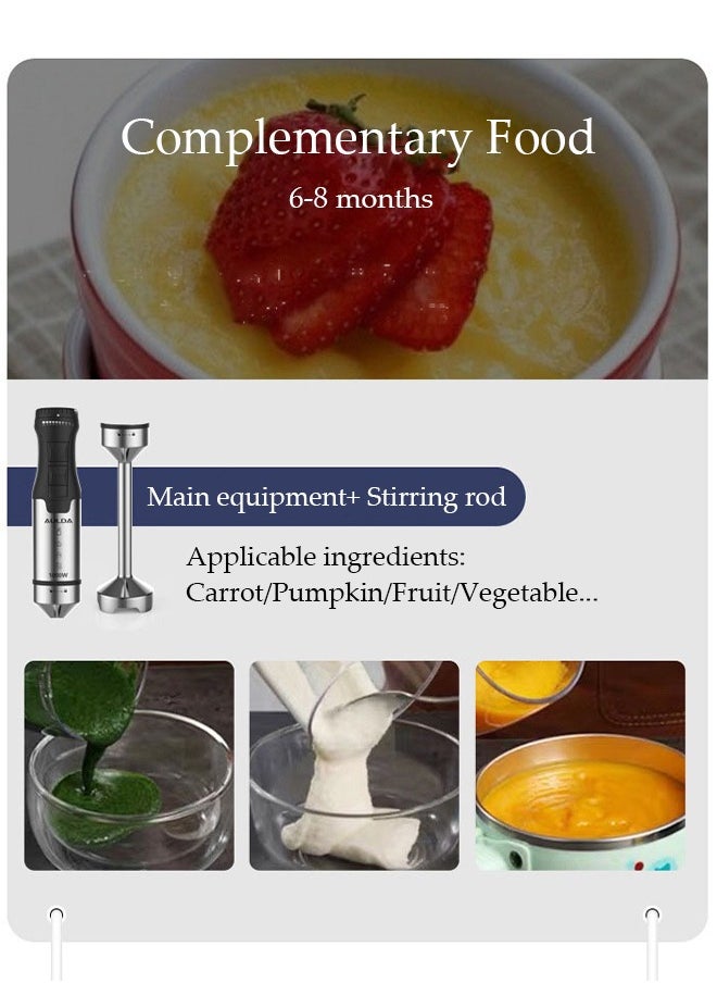DUNISO - Immersion Blender Handheld Hand Blender 1000W, Trigger Variable Speed 5 in 1 Stick Blender, Emulsion Blender with Chopper, Whisk and Frother for Soup, Baby Food and Smoothies - Image 1