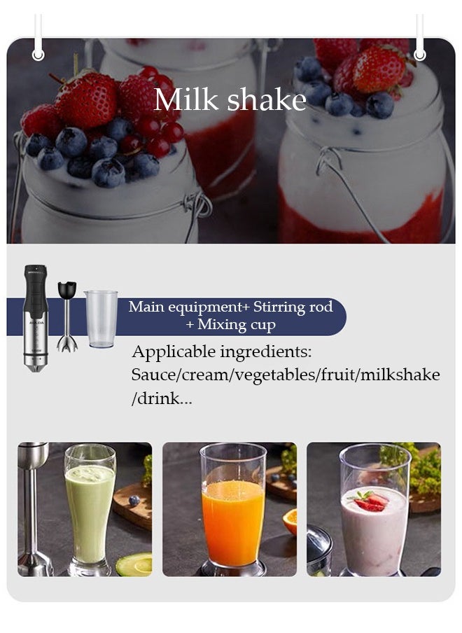 DUNISO - Immersion Blender Handheld Hand Blender 1000W, Trigger Variable Speed 5 in 1 Stick Blender, Emulsion Blender with Chopper, Whisk and Frother for Soup, Baby Food and Smoothies - Image 1