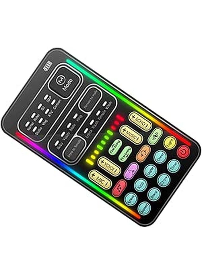 Compact Mini USB Sound Card Audio Interface with Voice Changer for Live Streaming Recording - Image 1