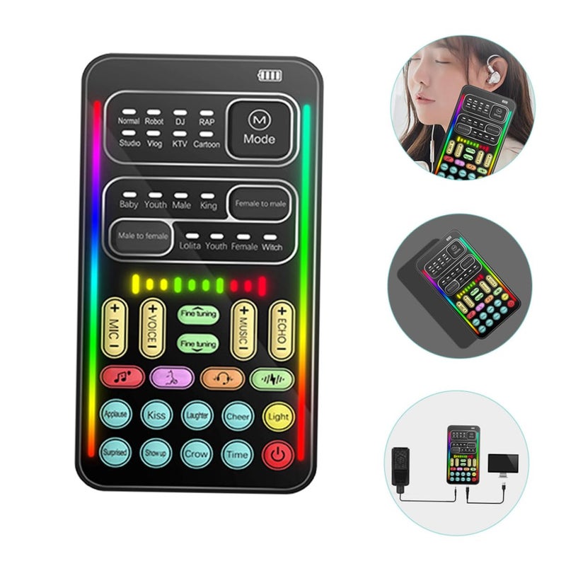 Compact Mini USB Sound Card Audio Interface with Voice Changer for Live Streaming Recording - Image 3