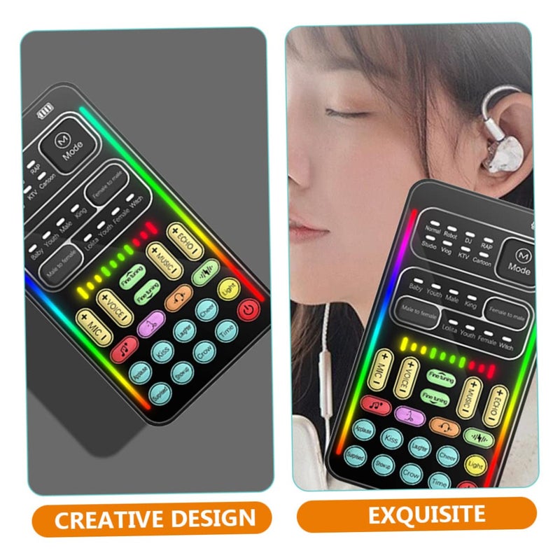 Compact Mini USB Sound Card Audio Interface with Voice Changer for Live Streaming Recording - Image 4