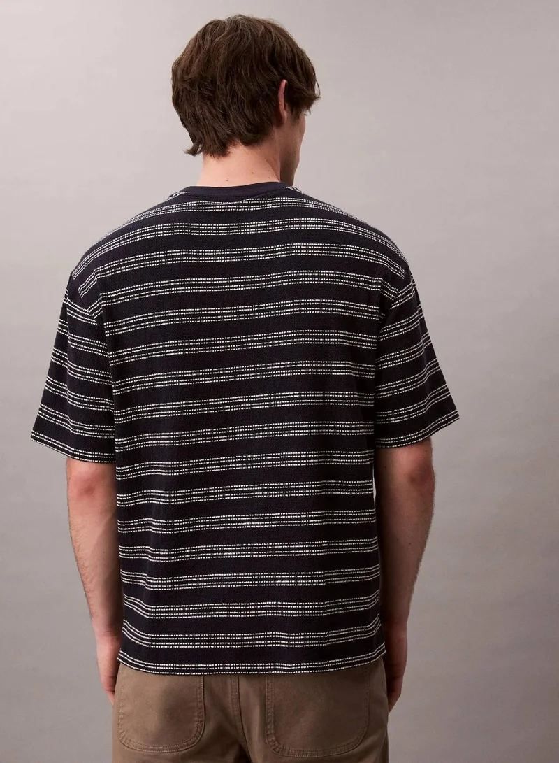 Calvin Klein Jeans Night Sky Stripe Jacquard Relaxed Pocket Tee for Men | Best Price UAE