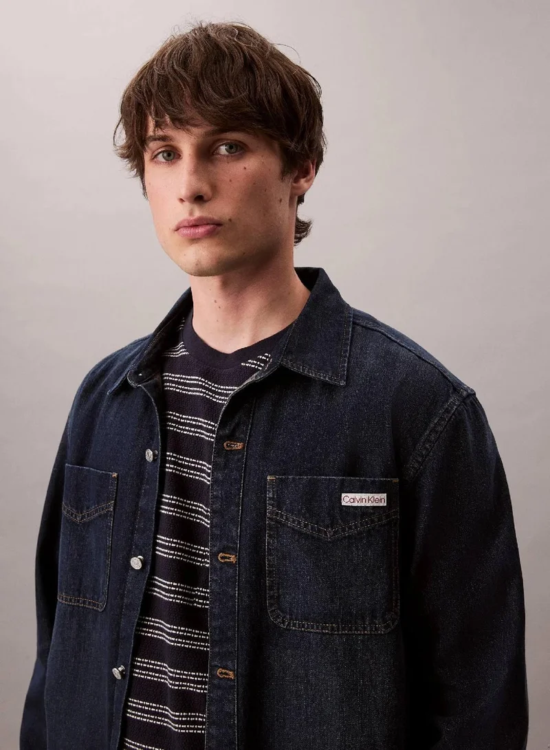 Calvin Klein Jeans Night Sky Stripe Jacquard Relaxed Pocket Tee for Men | Best Price UAE