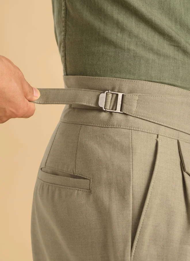 The Souled Store  The Souled Store Men Straight Fit Solid Khaki Super Flex Pants  | Best Price UAE