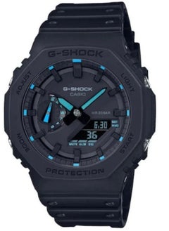 Casio Men Watch G-Shock Analog Digital Black Neon Accent Dial Resin Band GA-2100-1A2DR.