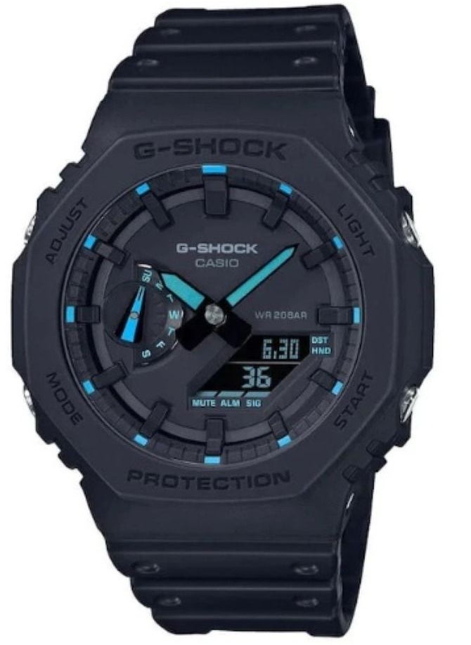 CASIO - Casio Men Watch G-Shock Analog Digital Black Neon Accent Dial Resin Band GA-2100-1A2DR. - Image 1