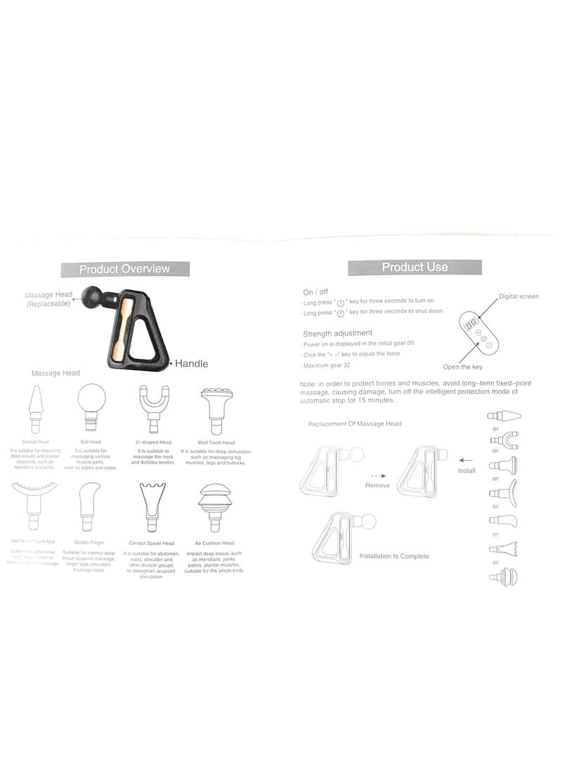 BlueFire LCD Display Fascial Gun Massage Device – 32-Speed Deep Tissue Percussion Massager with 8 Interchangeable Heads, Powerful Muscle Pain Relief, Recovery & Relaxation Tool for Athletes, Home & Professional Use - Image 3