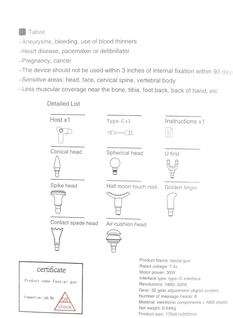 BlueFire LCD Display Fascial Gun Massage Device – 32-Speed Deep Tissue Percussion Massager with 8 Interchangeable Heads, Powerful Muscle Pain Relief, Recovery & Relaxation Tool for Athletes, Home & Professional Use - Image 4
