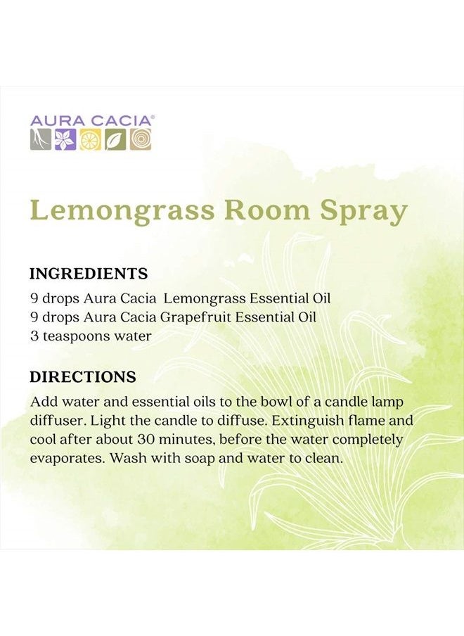Aura Cacia - Organic Lemongrass Essential Oil | GC/MS Tested for Purity | 7.4ml (0.25 fl. oz.) - Image 1