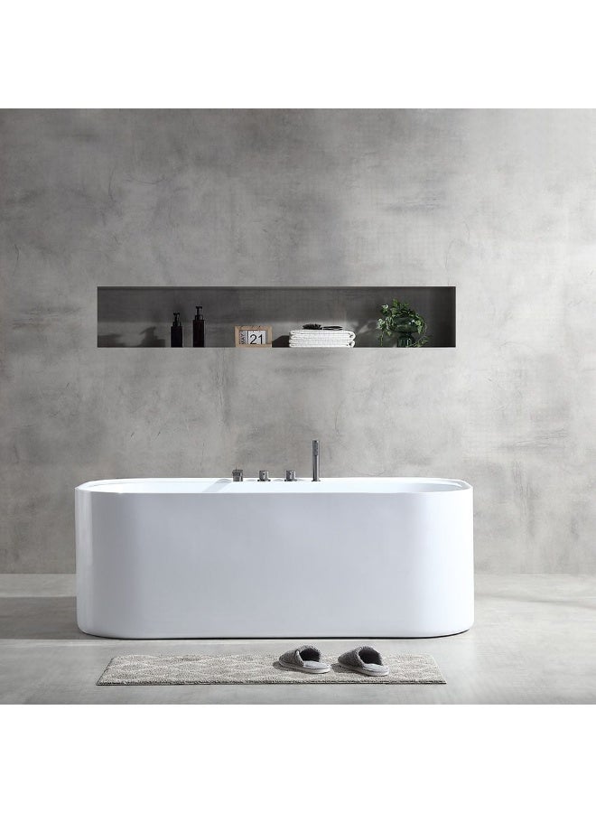 DANUBE HOME Milano Viane Freestanding Bathtub â€“ Luxury Modern Acrylic Soaking Tub | Deep Comfort, Elegant Design, Easy to Clean, Space-Saving Bathtub for Bathroom L 170 x W 80 x H 60 Matt Grey - Image 1