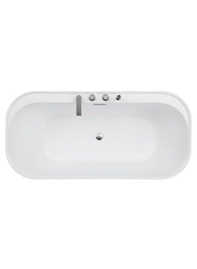DANUBE HOME Milano Viane Freestanding Bathtub â€“ Luxury Modern Acrylic Soaking Tub | Deep Comfort, Elegant Design, Easy to Clean, Space-Saving Bathtub for Bathroom L 170 x W 80 x H 60 Matt Grey - Image 5