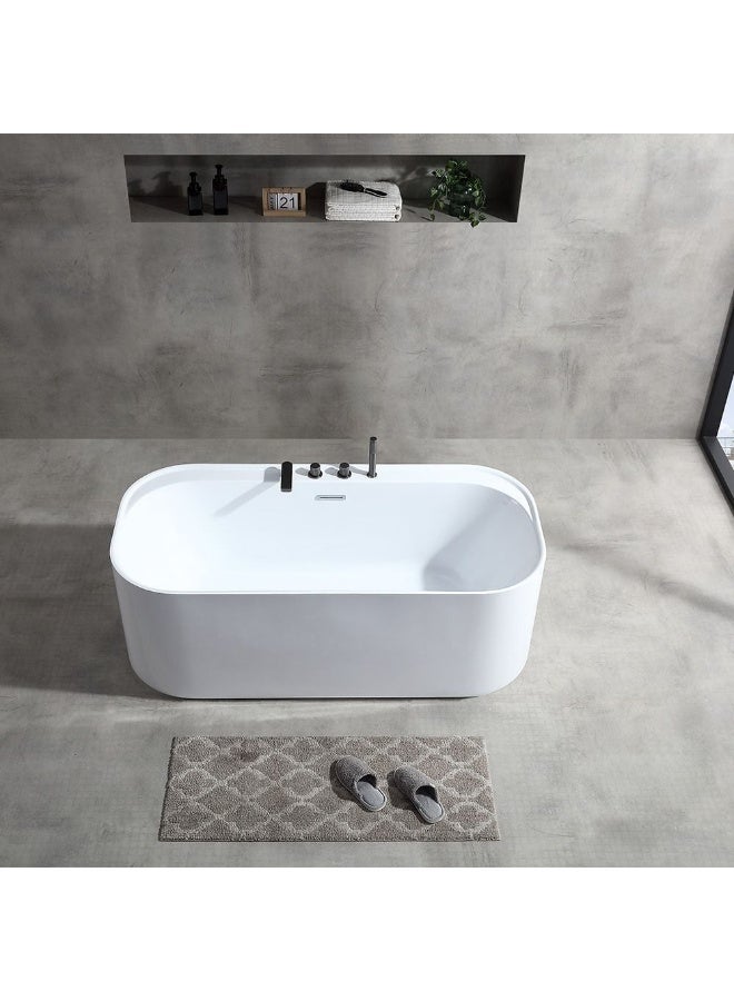DANUBE HOME Milano Viane Freestanding Bathtub â€“ Luxury Modern Acrylic Soaking Tub | Deep Comfort, Elegant Design, Easy to Clean, Space-Saving Bathtub for Bathroom L 170 x W 80 x H 60 Matt Grey - Image 3