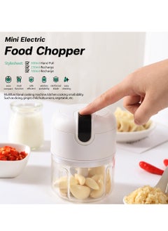 Generic 250ML Electric Food Processor Portable Meat Blender Rechargeable Onion Chopper Mini Garlic Mincer 3 Steel,Easy to Clean Small Appliances  Compatible Kitchen Restaurant Picnic  - Image 2