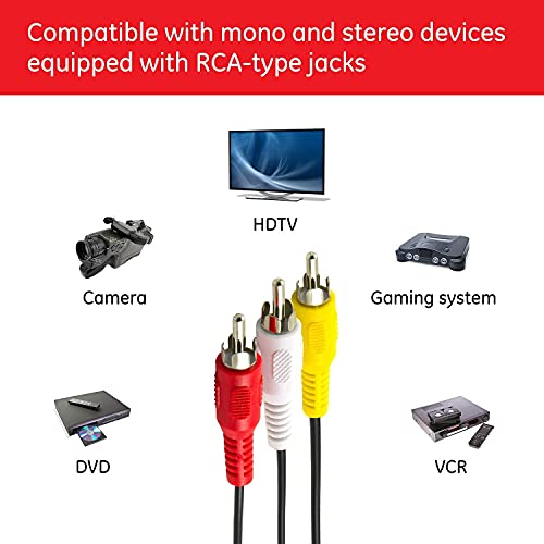 FENTICO 3-Male RCA to 3-Male RCA Audio Video Composite DVD AV Cable for TV LED LCD PC Desktop Computer - 45 Feet / 13.7 Meter - Image 5