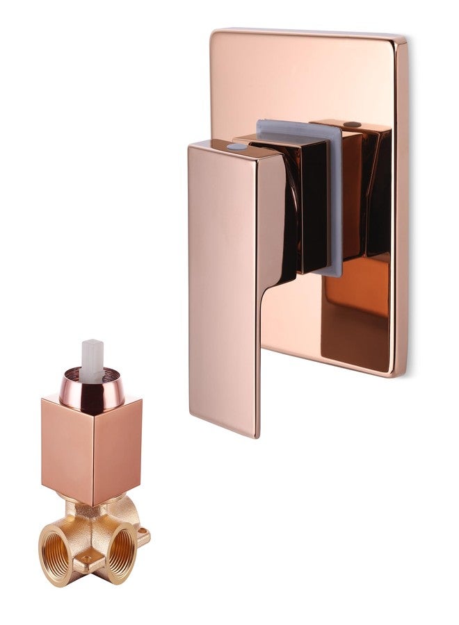 SKOWLL طقم صمام دش أحادي الوظيفة من SKOWLL، خلاط صمام مقبض دش مثبت على الحائط، طقم صمام تحكم بمقبض واحد للحمام، خام، بلمسة نهائية باللون الذهبي الوردي - Image 1