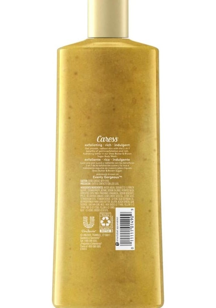Caress Evenly Gorgeous Exfoliating Body Wash with Shea Butter & Brown Sugar - 18 oz (Pack of 2) - Image 3