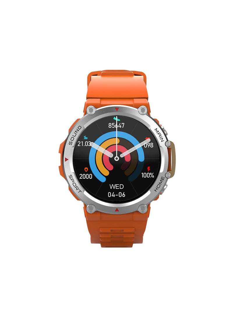 جولتيج ساعة ذكية SW02 Vintage مع مقاومة للماء، دفع NFC، ومراقبة النوم، معدل ضربات القلب، الضغط، ومستوى الأكسجين - باللون البرتقالي - Image 1