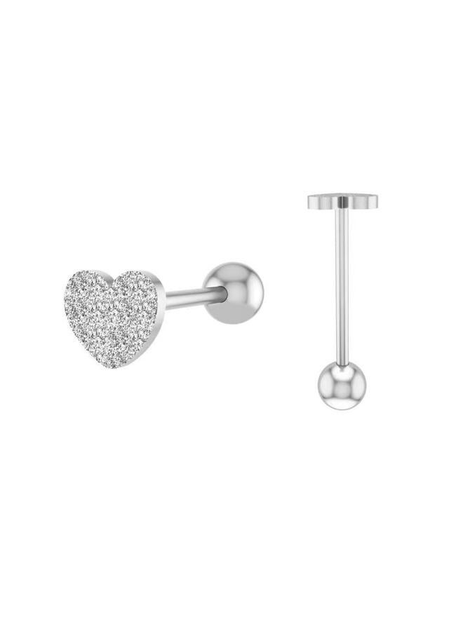 JFORYOU 14G Stainless Steel Tongue Rings Straight Barbells Heart Shape Rose Shape Tongue Piercing Jewelry, Metal - Image 4