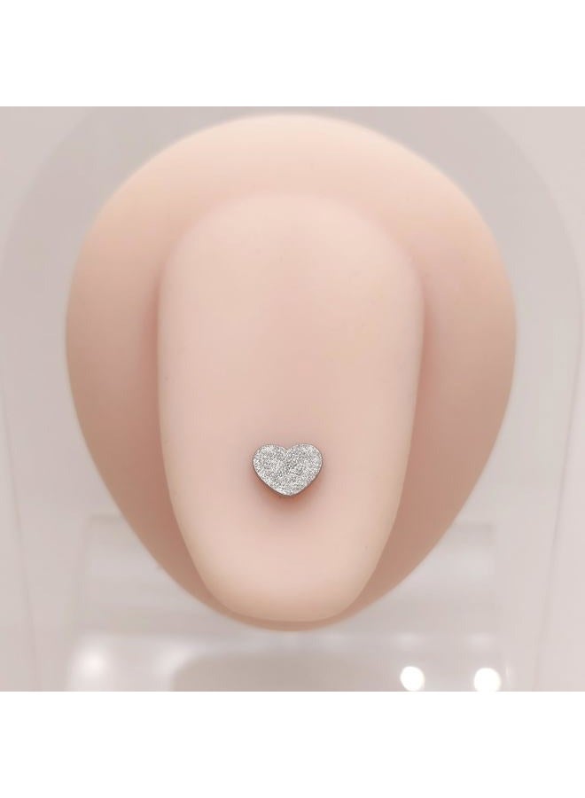 JFORYOU 14G Stainless Steel Tongue Rings Straight Barbells Heart Shape Rose Shape Tongue Piercing Jewelry, Metal - Image 3
