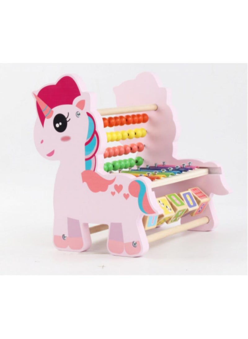 Y&D Wooden Unicorn Functional Calculation Frame For Children Children's Early Education Puzzle Toys  - Image 1