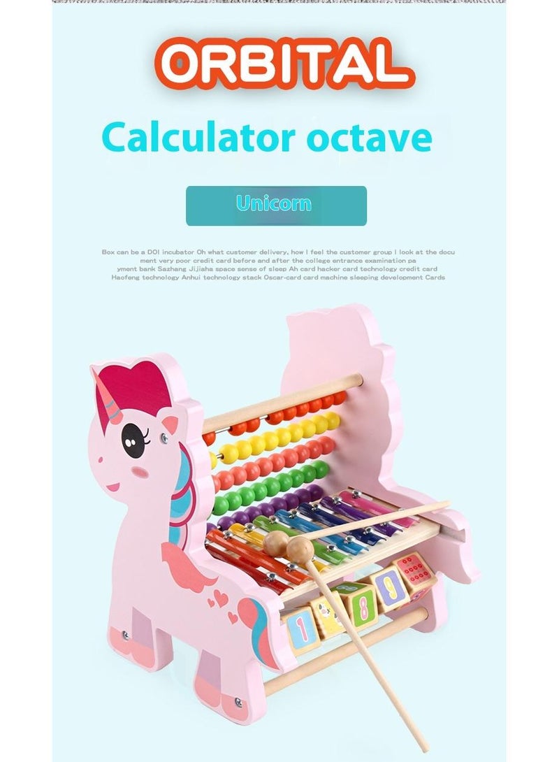 Y&D Wooden Unicorn Functional Calculation Frame For Children Children's Early Education Puzzle Toys  - Image 2