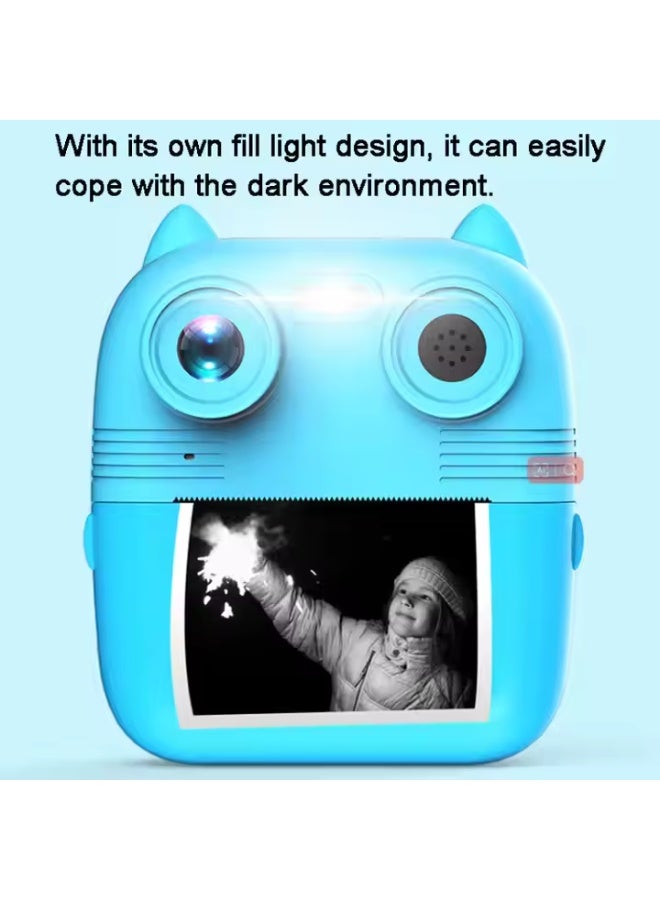 Portable Instant Print Camera for Kids, 2.4" Screen, 1080P Video, Games & MP3 Player, Voice Control, Type-C Charging, Includes 3 Paper Rolls – Fun Gift for Boys & Girls - Image 3