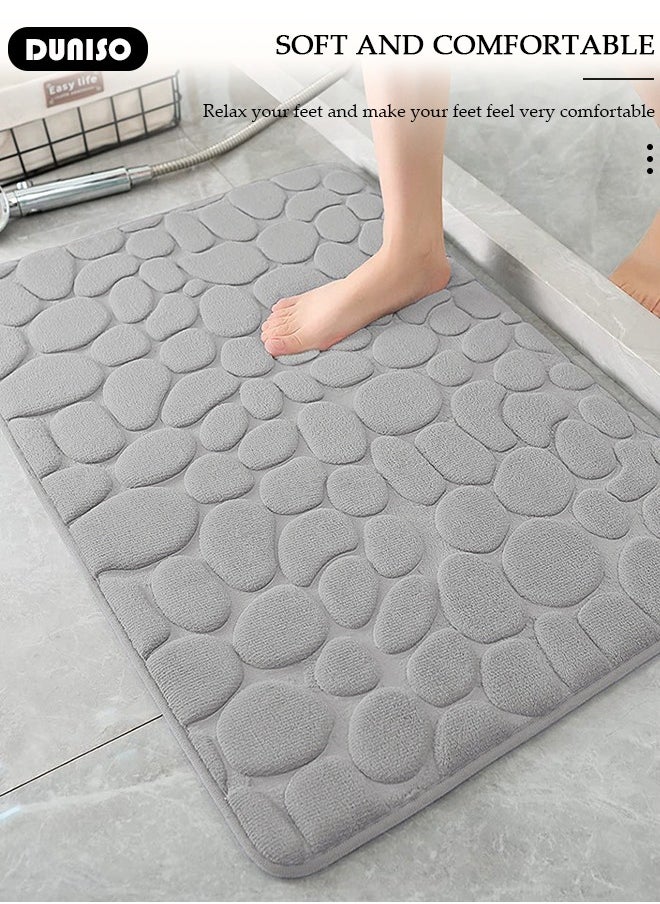 DUNISO - 3 Piece Bathroom Rug Set Includes Bath Rug, Contour Mat, Super Soft Water Absorbent & Non-Slip Bath Mats for Bathroom Floor, Tub and Shower Room, Machine Washable - Image 1