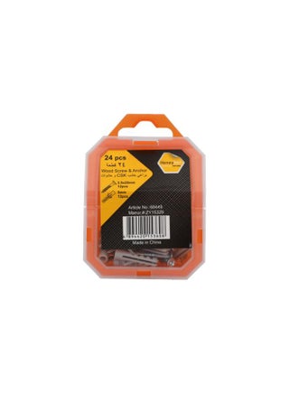 24-Piece Rust Resistant Wood Screw and Anchor Set Silver and Grey ZY15329 - pzsku/ZF3ACB4D9A155A6092D70Z/45/1748254900/8551d55d-3bc8-4980-b804-c75c9e655e27