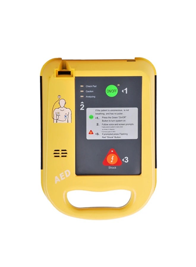 Bionex Automated External Defibrillator AED Machine Emergency Cardiac Rescue Device Yellow Plastic Housing for Hospitals Clinics and Public Safety Applications
