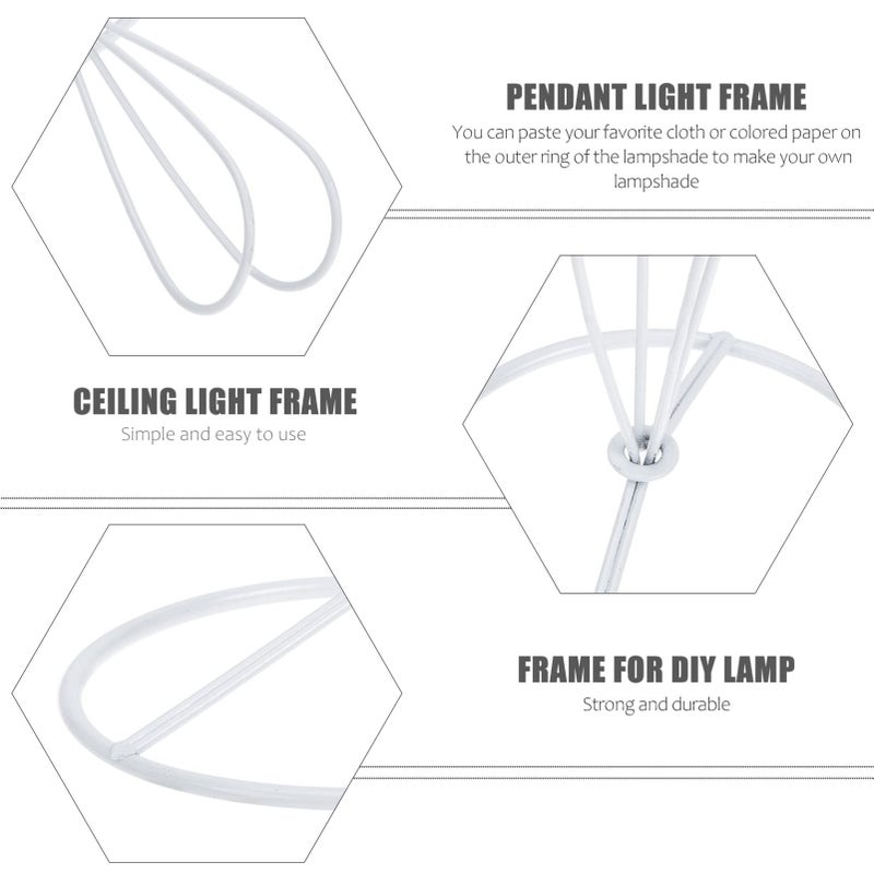 4pcs Cone Shape Metal Lampshade Frame with Ring Support for DIY Ceiling Lamps - Image 3