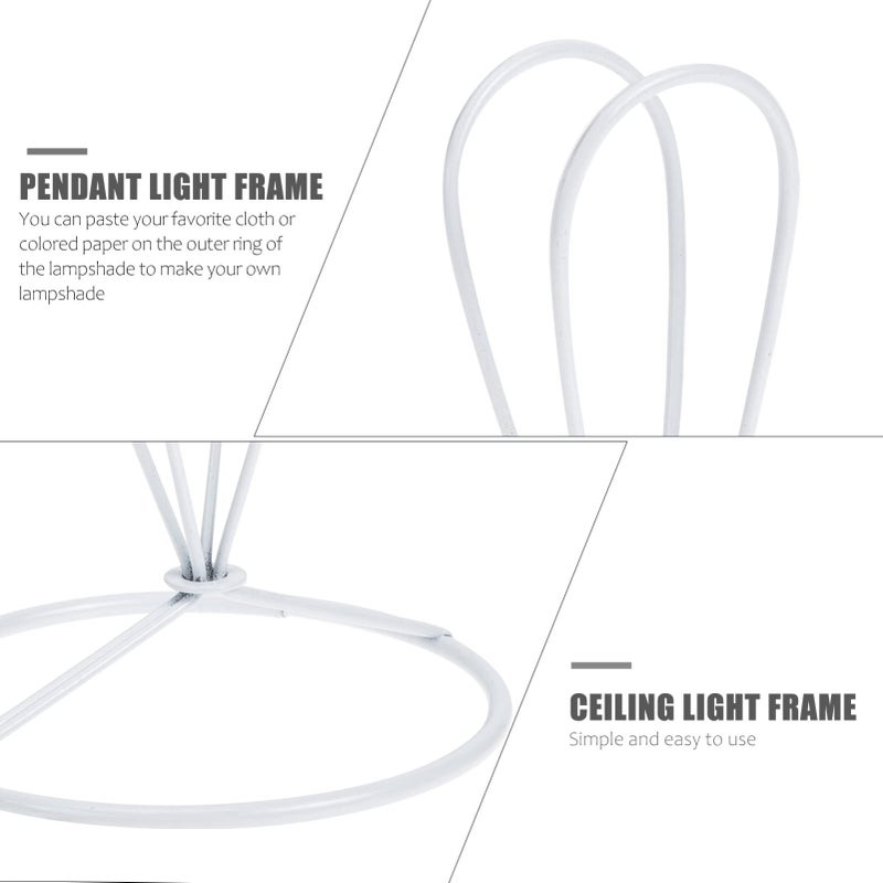 4pcs Cone Shape Metal Lampshade Frame with Ring Support for DIY Ceiling Lamps - Image 5