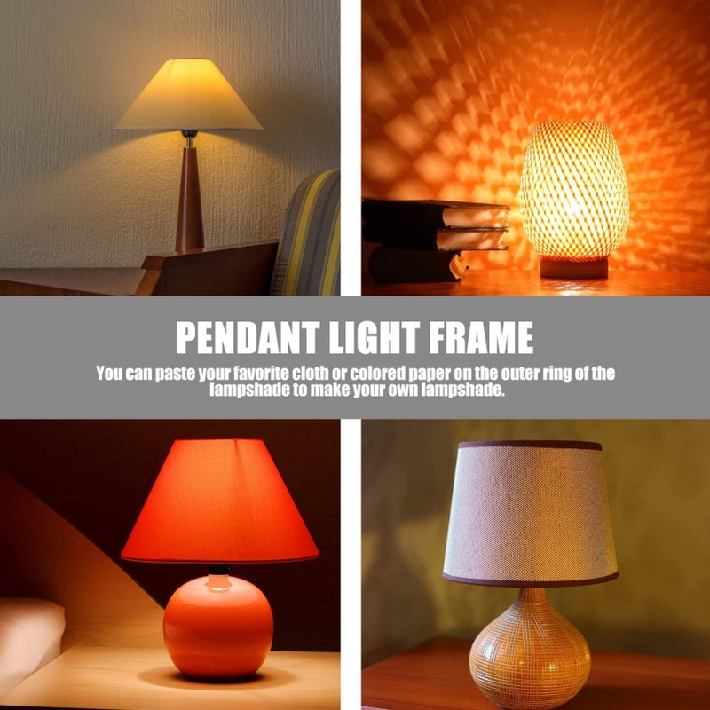 4pcs Cone Shape Metal Lampshade Frame with Ring Support for DIY Ceiling Lamps - Image 4