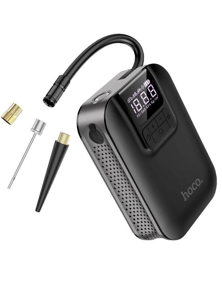 hoco. Smart air pump S53 Breeze S53 Breeze, smart portable air pump, 5000mAh, 3.5 bar air pressure, four working modes.  - Image 1