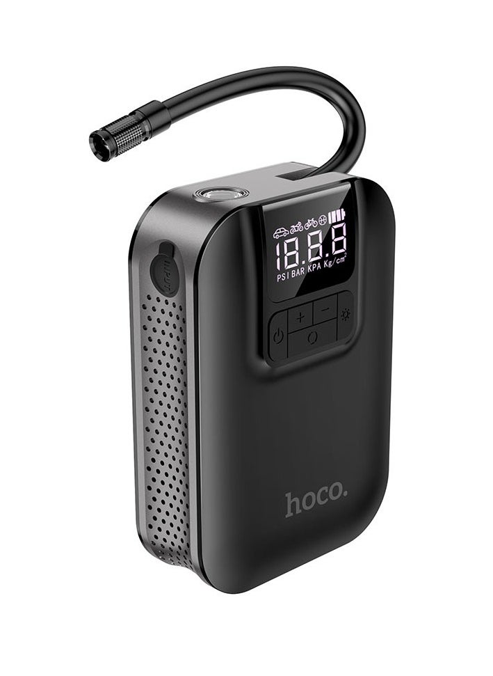 hoco. Smart air pump S53 Breeze S53 Breeze, smart portable air pump, 5000mAh, 3.5 bar air pressure, four working modes.  - Image 3