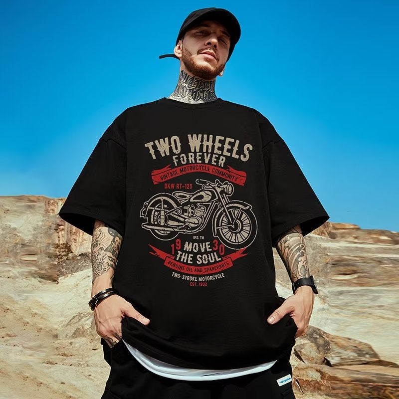 Niche Retro Loose Men'S Summer T-Shirt Heavy Fashion Brand Fat Short Sleeve Men'S Plus Size Fashion Plus Size - Image 4