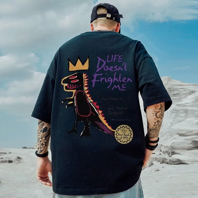 Niche Retro Loose Men'S Summer T-Shirt Heavy Fashion Brand Fat Short Sleeve Men'S Plus Size Fashion Plus Size - Image 2