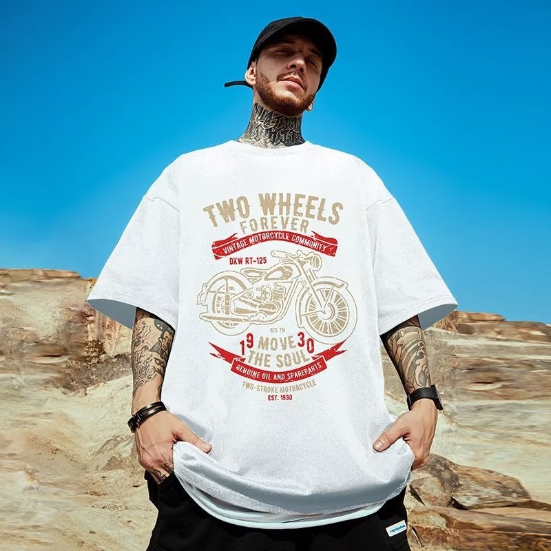 Niche Retro Loose Men'S Summer T-Shirt Heavy Fashion Brand Fat Short Sleeve Men'S Plus Size Fashion Plus Size - Image 5