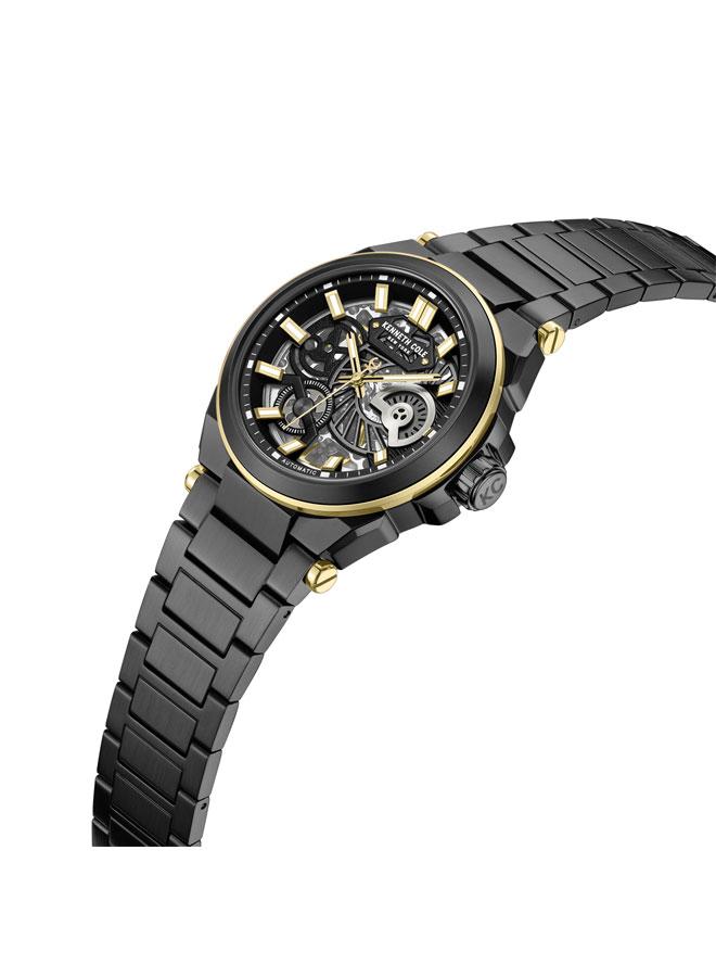 كينيث كول نيو يورك ساعة رجالية أوتوماتيكية مينا سوداء وسوار ستانلس ستيل أسود ٤٢ مم - Image 3