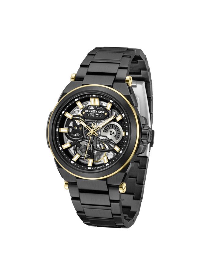 كينيث كول نيو يورك ساعة رجالية أوتوماتيكية مينا سوداء وسوار ستانلس ستيل أسود ٤٢ مم - Image 4