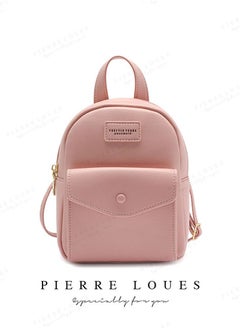 PIERRE LOUES Women's Fashion Backpack Purse PU Leather Shoulder Bag School Bags,Rucksack,Handbag,Fashion Designer Small Travel Bag,Convertible Rucksack Bags,Multifuction Backsack Anti Theft For Women,Pink 