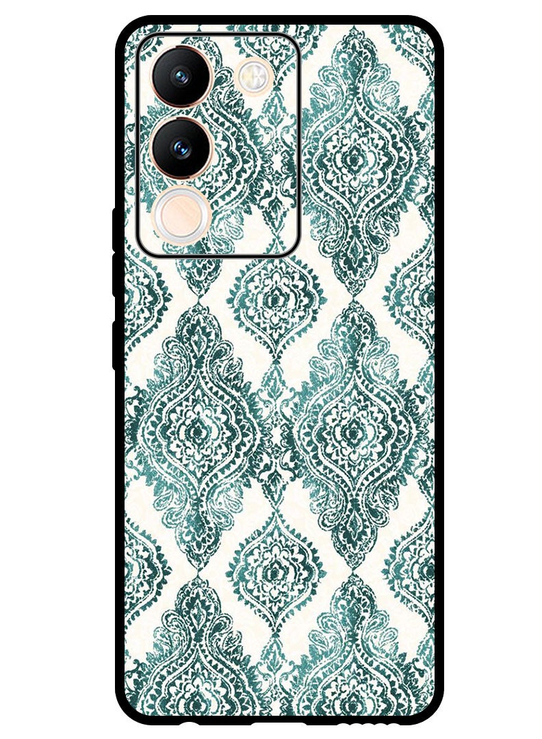 Theodor Protective Case Anti Scratch Shock Proof Bumper Cover For Vivo V29e Green Pattern - Image 1
