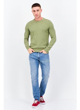Jules Men Ribbed Neck Knitted Sweater, Olive  - Image 3
