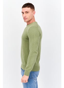 Jules Men Ribbed Neck Knitted Sweater, Olive  - Image 4