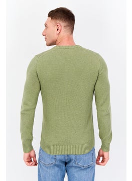 Jules Men Ribbed Neck Knitted Sweater, Olive  - Image 2