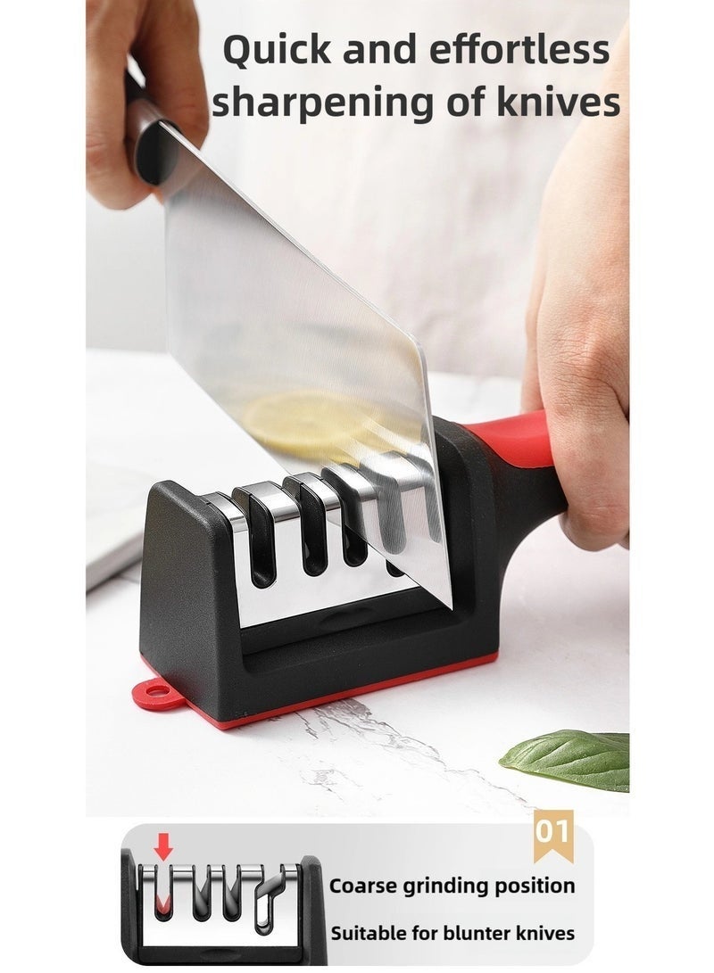 Knife Sharpener Knife Sharpening Stone Handheld Whetstone Including Straight Serrated Blades and Scissors - Image 1